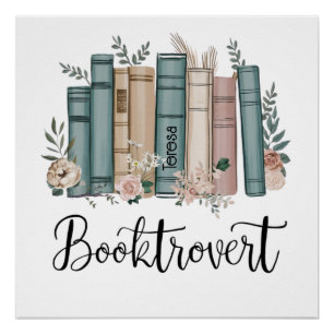 Personalisiertes Aquarell Buch introvertierter Büc Poster