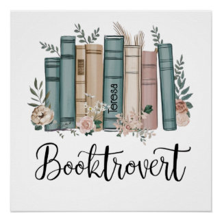 Personalisiertes Aquarell Buch introvertierter Büc Poster