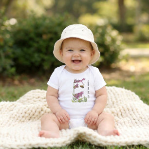 Personalisiertes Aquarell Kleine Biene Baby Strampler