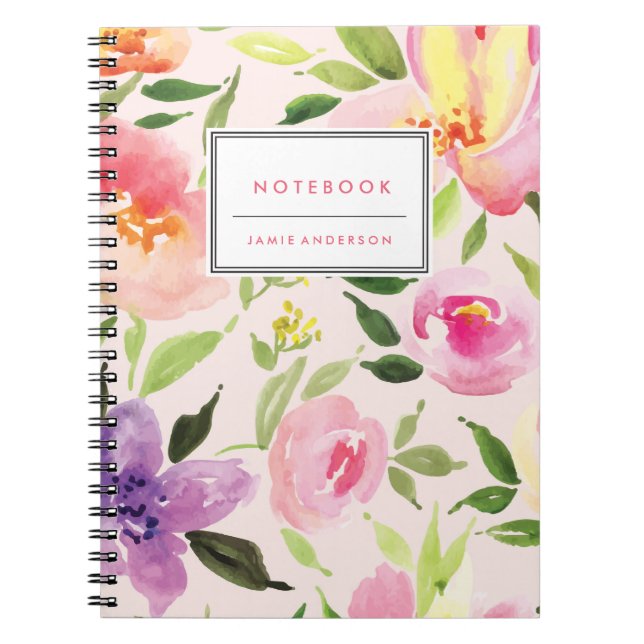 Personalisiertes Aquarell-Notebook Notizblock (Vorderseite)