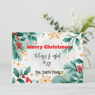 Personalisiertes Aquarell „Tidings of Comfort & Jo Einladung