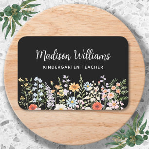 Personalisiertes Aquarell-Wildblumen-Blumen-Elegan Namensschild