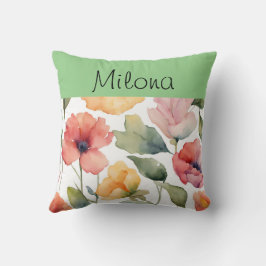 Personalisiertes Aquarellblume Kissen