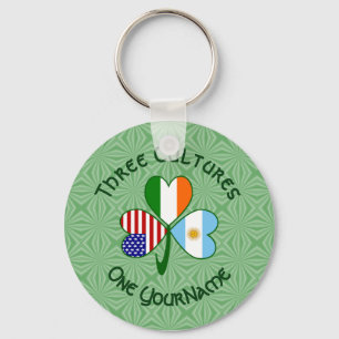 Personalisiertes Argentinien Irland USA Kleeblatt Schlüsselanhänger