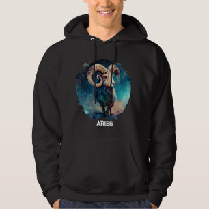 Personalisiertes Aries-Sternzeichen Astrologie Wid Hoodie