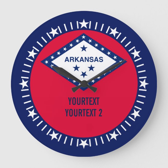 Personalisiertes Arkansas State Flag Design auf Große Wanduhr (Vorderseite)