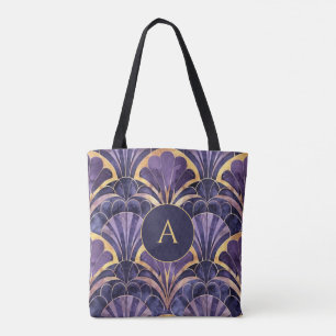 Personalisiertes Art Deco-Monogramm Elegantes Lila