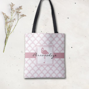 Personalisiertes Art Deco-Wellenmuster Rosa Flamin