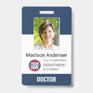 Personalisiertes Arzt-Logo, Barcode und Foto-ID Ausweis