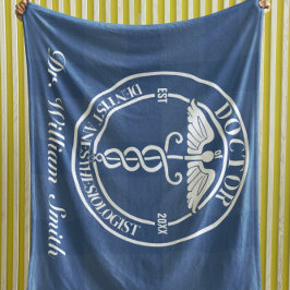 Personalisiertes Arztgeschenk für Studienabschluss Fleecedecke