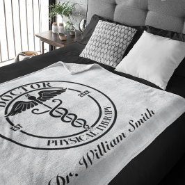 Personalisiertes Arztgeschenk für Studienabschluss Fleecedecke