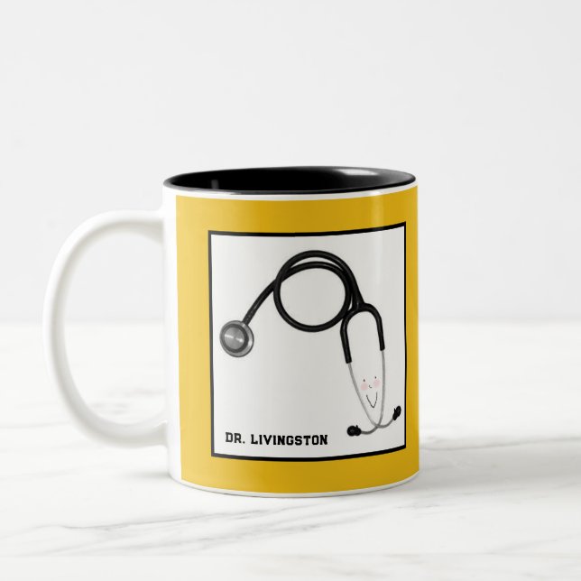 Personalisiertes Arztgeschenk Zweifarbige Tasse (Links)
