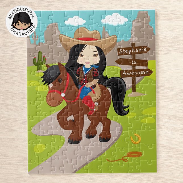 Personalisiertes asiatisches Cowgirl Jigsaw Puzzle (Von Creator hochgeladen)