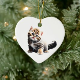Personalisiertes asiatisches Semi-Longhair Kitten Keramik Ornament