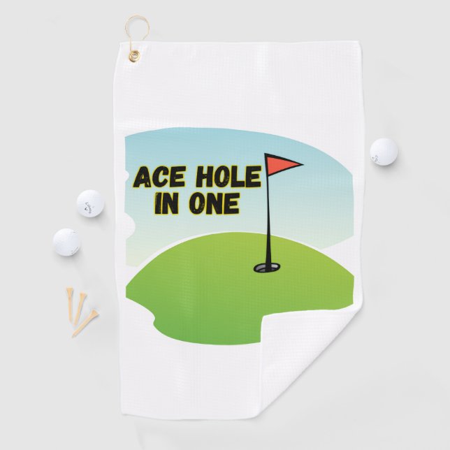 Personalisiertes Ass Hole in One Golfhandtuch (Insitu)
