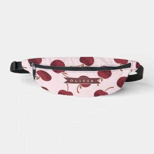 Personalisiertes Ästhetisches Kirschmuster Namensg Bauchtasche