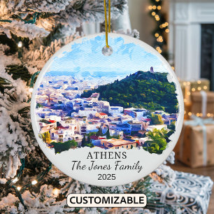 Personalisiertes Athen-Andenken, Geschenk aus Grie Keramik Ornament