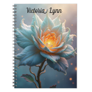 Personalisiertes ätherisches Blumennotizbuch Notizblock