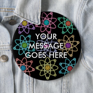 Personalisiertes Atomstrukturmuster Button