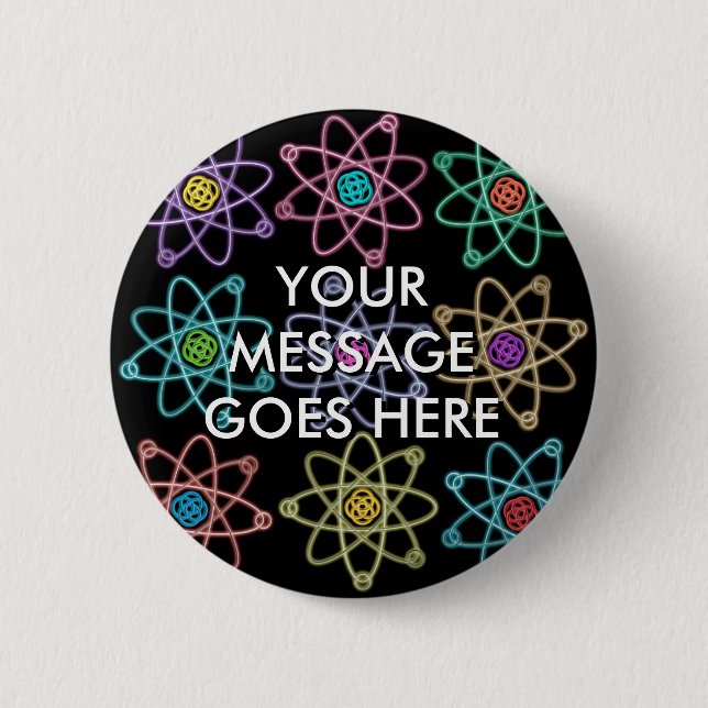 Personalisiertes Atomstrukturmuster Button (Vorderseite)