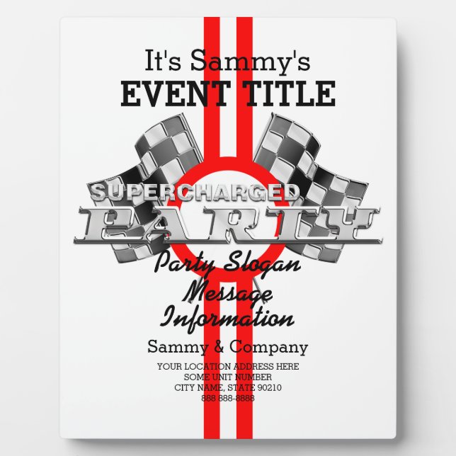 Personalisiertes aufgeladenes Party Fotoplatte (Vorderseite)