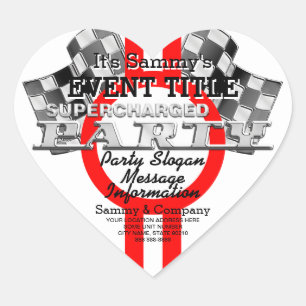 Personalisiertes aufgeladenes Party Herz-Aufkleber