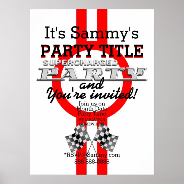 Personalisiertes aufgeladenes Party Poster (Vorne)