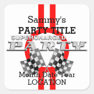 Personalisiertes aufgeladenes Party Quadratischer Aufkleber