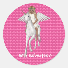 Personalisiertes Aufkleber-Einhorndesign Runder Aufkleber