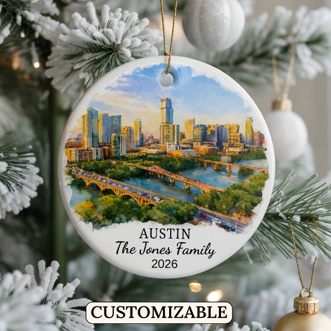 Personalisiertes Austin-Ornament, individuelles Te Keramik Ornament (Von Creator hochgeladen)