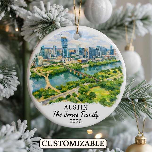 Personalisiertes Austin-Ornament, individuelles Te Keramik Ornament (Von Creator hochgeladen)