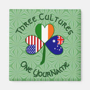 Personalisiertes Australien Irland USA Shamrock Qu Magnet