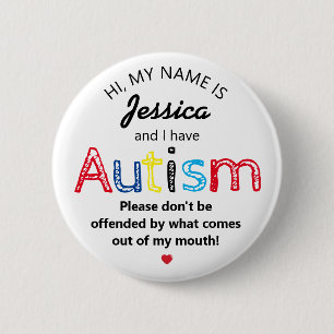 Personalisiertes Autismus-Bewusstsein   Funny ASD Button