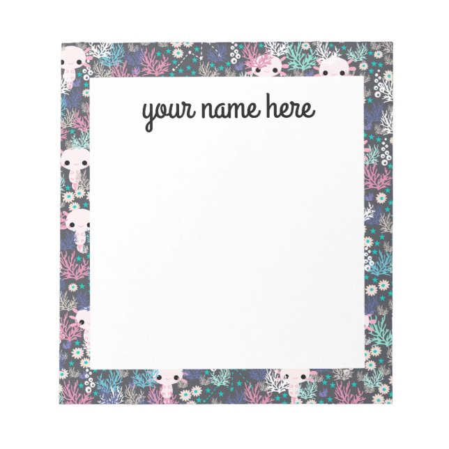 Personalisiertes Axolotl Notepad Notizblock (Vorderseite)