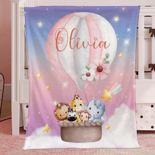 Personalisiertes Baby Animal Blanket, Safari Kinde Fleecedecke