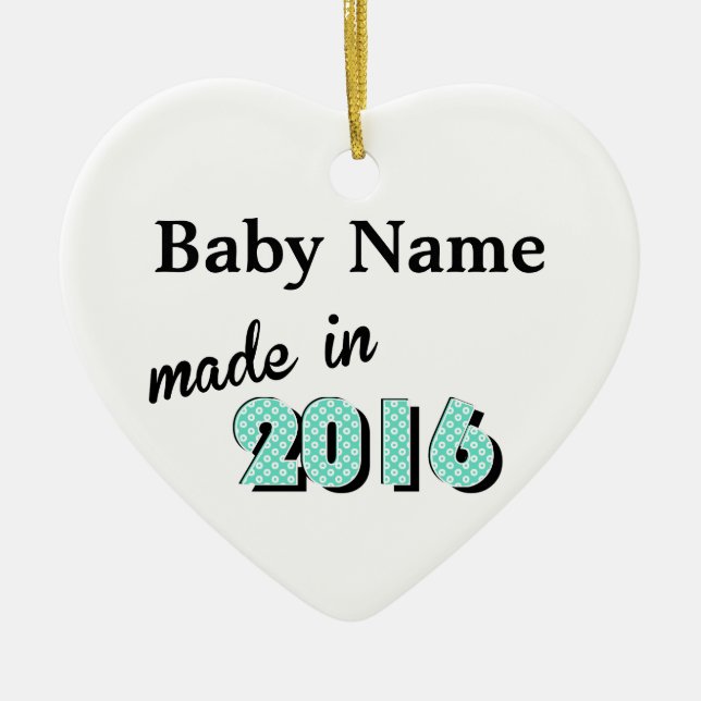 Personalisiertes Baby aus dem Jahr 2016 Keramikornament (Vorne)
