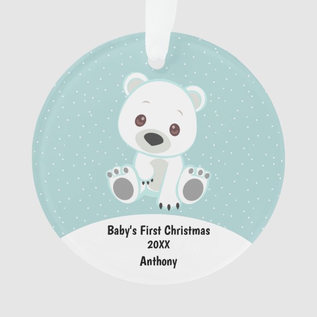 Personalisiertes Baby Bear Baby Ornament (Vorderseite)