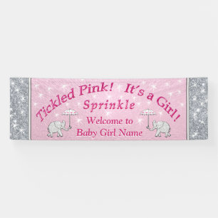 Personalisiertes Baby besprühen Fahne, Rosa und Banner