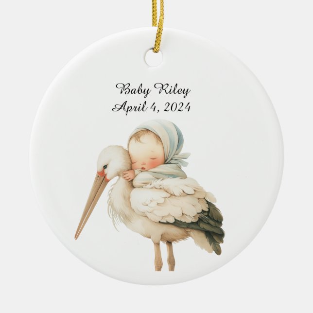 Personalisiertes Baby Birth Announcement Ornament (Vorne)