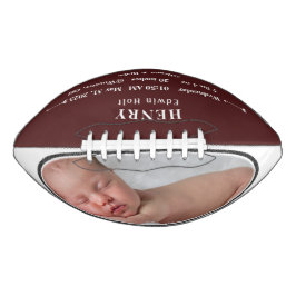 Personalisiertes Baby Birth Stats Ankündigung Foto Football