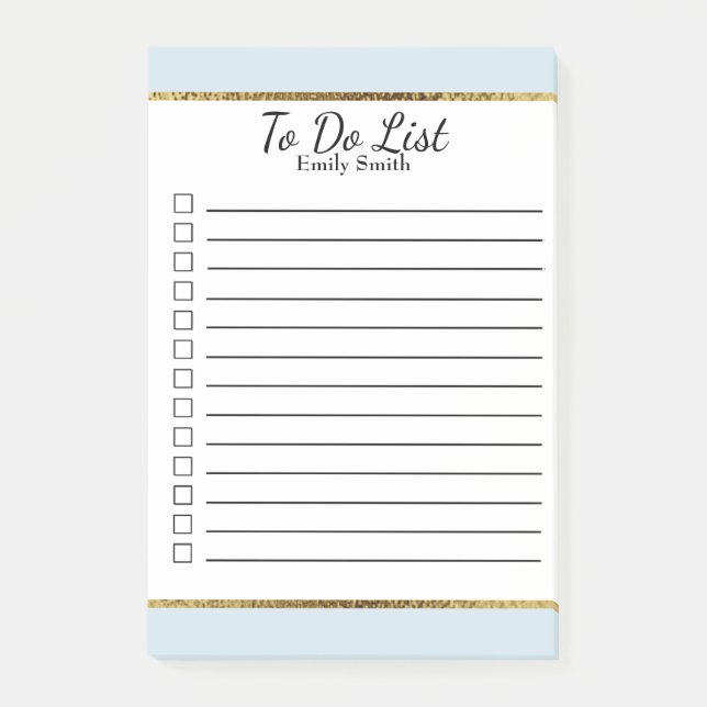 Personalisiertes Baby Blue White Gold auf der List Post-it Klebezettel (Vorderseite)
