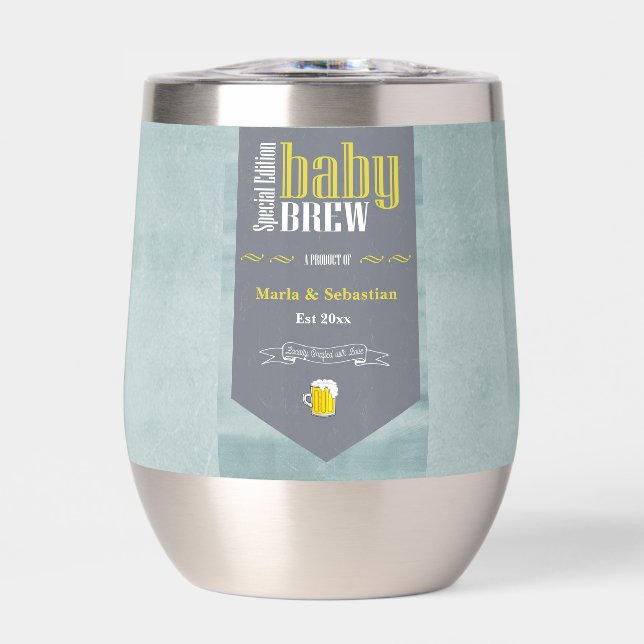 Personalisiertes Baby Brew Beer Label Sonnendusche (Vorderseite)