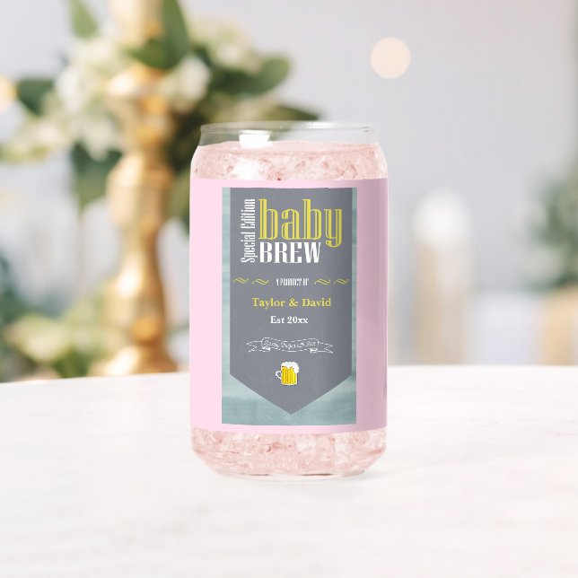 Personalisiertes Baby Brew Beer Label Sonnendusche Dosenglas (Insitu (Hochzeit))
