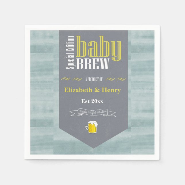 Personalisiertes Baby Brew Beer Label Sonnendusche Serviette (Vorderseite)