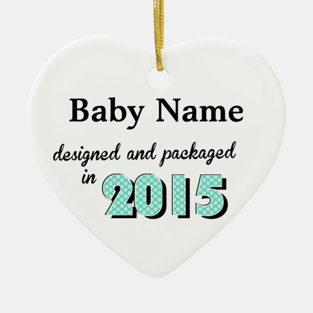 Personalisiertes Baby Designed & Packaged 2015 Keramik Ornament (Vorne)