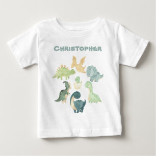 Personalisiertes Baby-Dinosaurier Baby T-shirt