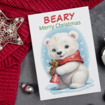 Personalisiertes Baby-Eisbär-Weihnachten