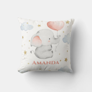 Personalisiertes Baby Elephant Kinderzimmer Custom Kissen