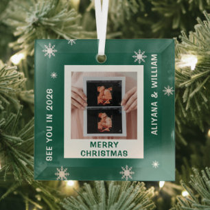 Personalisiertes Baby-Erwartungs-Weihnachten Schwa Ornament Aus Glas