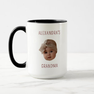 Personalisiertes Baby-Face-Foto für Opa zum Geburt Tasse
